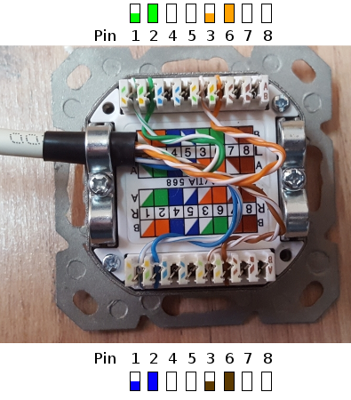 Network Cable Wiring Two Sockets on One Cable